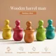 5PC Holz Barrel Puppe Montessori Holz Spielzeug Baby Pädagogisches Entwicklung Spiele Bunte Farbe