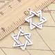 10 stücke Charms Hexagramm Star Von David Schild 23x18mm Tibetischen Silber Farbe Anhänger Antiken