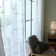 White Embroidered Leaf Tulle Window Curtains for Living Room Sheer Voile Curtain for Bedroom The