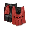 Spring Male100% Pure Real Leather Half Finger Thin Gloves Man Genuine Sheepskin Red/Brown/Blue