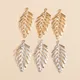 15pcs/lot 41*19mm Hollow Leaves Charms Pendants Gold Silver Color Metal Sheet DIY Charms for Making