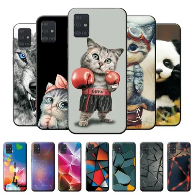 Für Samsung Galaxy A51 Fall A515F A71 Abdeckung TPU Cool Cat Soft Phone Fall für Samsung Galaxy A71