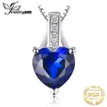 JewelryPalace Love Heart 1.7ct Created Blue Sapphire 925 Sterling Silver Pendant Necklace for Woman