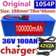100% Original 36V battery 10S4P 100Ah battery pack 1000W high power battery 42V 100000mAh Ebike