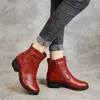 Echtes Leder Stiefel Frau Winter 2022, Runde Kappe Ankle Boot Weiblichen Niedrigen Absatz Schuh Frau