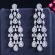 ThreeGraces Vintage Long Tassel Chandelier Drop Dangle Bridal Wedding Earrings for Ladies Sparkling