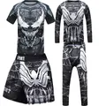 Kids jiu jitsu T-shirt+Pant Bjj Rashguard For Children Muay Thai Shorts Tight Tracksuit MMA Boxing