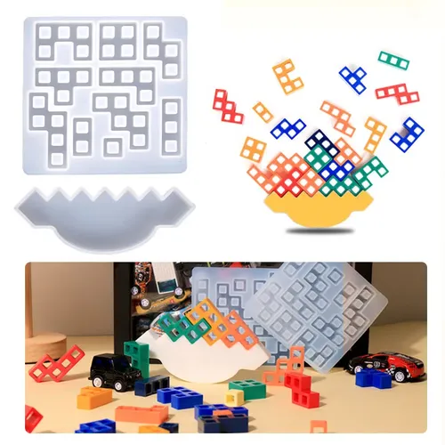 Familie Kinder Puzzle Bausteine Silikon Form DIY Geschenk Familie Spielen Spiel Puzzle Form Kristall