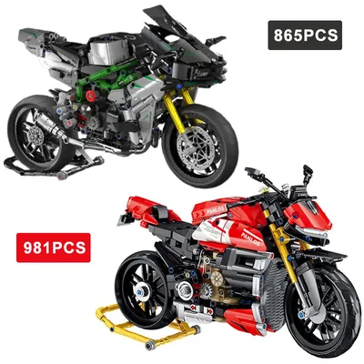 Technische antike h2r street fighter v4 sp motorrad bausteine moc montieren stadt geschwindigkeit Image