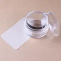 Round Silicone Stamper With Scraper Transparent Soft Jelly Head Fashion Round Silicone DIY Stamp for