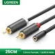 UGREEN 3.5mm Female to 2 RCA Male Stereo Audio Y Cable Adapter Audio Cable Aux Cable for Phone