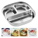 Plate Plates Divided Steel Tray Stainless Food Dinner Trays Compartment Kids Portion Lunch Section