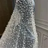 1Tier Hochzeits schleier mit Perlen lange luxuriöse Braut schleier verstreute Perlen dichte Perlen
