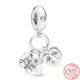 Echt 925 Sterling Silber Baby Flasche und Schuh Baumeln Charms Fit Ursprüngliche Pandora Armbänder