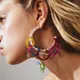 New Brand Multicolored Acrylic Beads Drop Earrings For Women Girls Pearls Earrings Statement Holiday