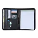 Business Portfolio Padfolio Folder Document Case Organizer A4 PU Leather Zippered Closure with