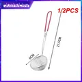 1/2PCS Aixiangru Red Handle Strainer Stainless Steel Bubble Tea Colander Boba Milk Tea Spoon Filter