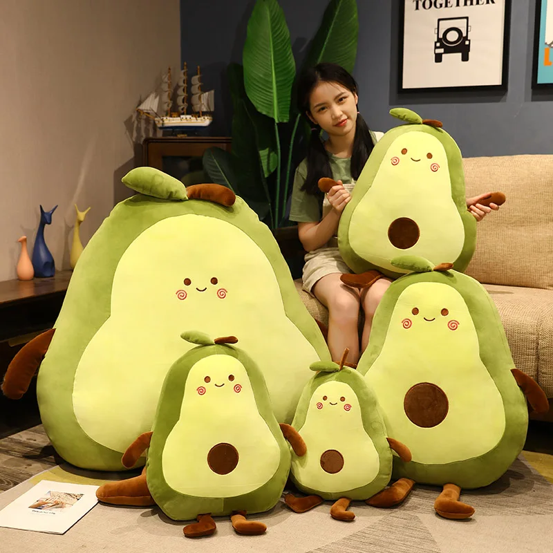 50-100 cm Kawaii Gefüllte Frucht Grün Riesen Avocado Plüsch Spielzeug Weiche Puppe Große Schlaf Kissen Nette Geburtstag geschenk für Mädchen Zimmer Dekor Image