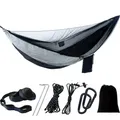Camping Hammock with Mosquito Net Portable Parachute 6 Ring Strap Double Travel Hammock outdoor