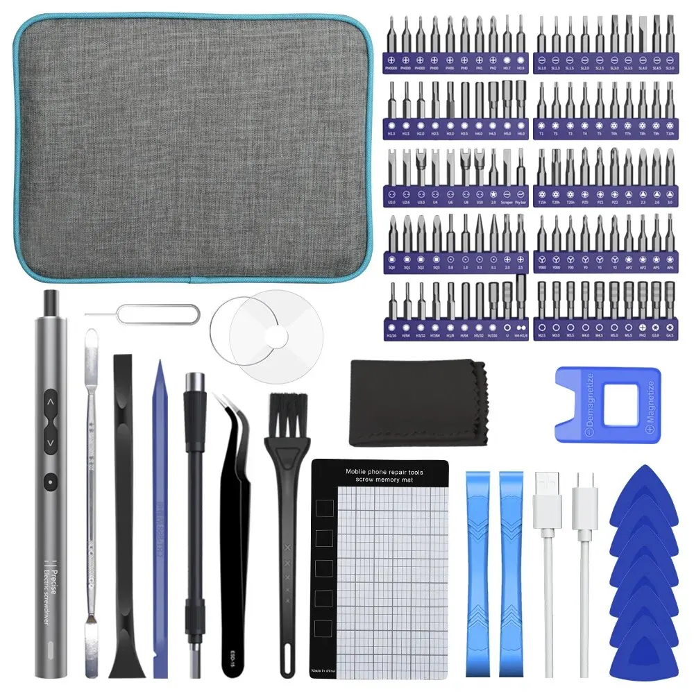 120 in 1 Präzisions-Elektro schrauber für Xiaomi Phone Laptop starker Magnets ch rauben dreher Set Mini wiederauf ladbare Schrauben dreher Image