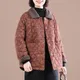 Female Autumn Winter Loose Short Cotton-padded Jacket Women Floral Coat Cotton-padded Jacket