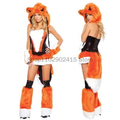 Sexy Fuchs Weihnachten Erwachsenen pelzigen Tier Cosplay Kostüm Halloween Karneval Party Wolf Image