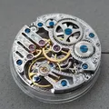 Genuine mechanische St3600SK SILBER Manuelle Skeleton Handaufzug ST36 aushöhlen Geschnitzte blumen