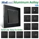 Wallpad Black Aluminum Alloy Panel EU Sockets And Switches LED Dimmer 1/2/3/4 Gang 1/2 Way USB