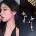 Cool Y2K Star Drop Earrings Hot Girl Harajuku Creative Planet Pearl Crystal Stars Earings Korean