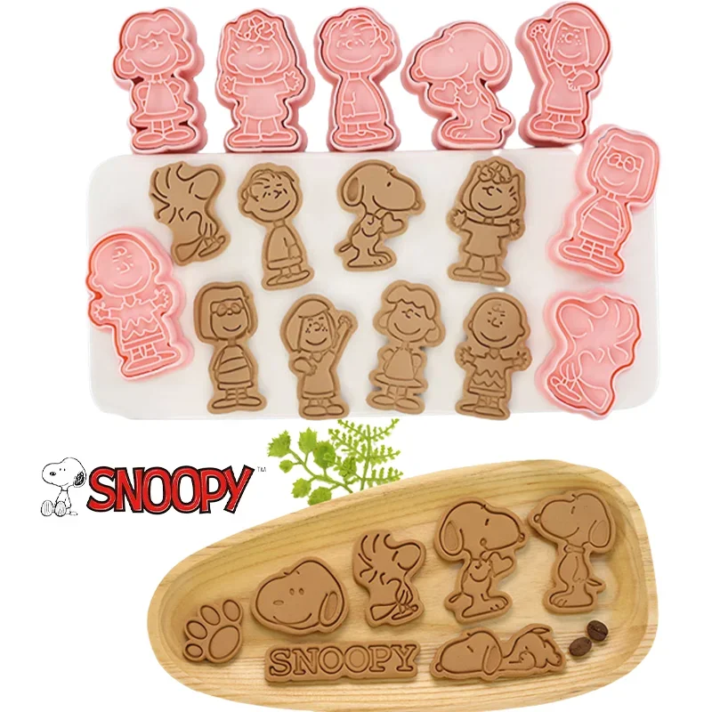 8 stücke Snoopy Cookie Form Cartoon 3D Presse Mold Home Backen Werkzeuge Cookie Presse Mold Nette Küche Backen Gebäck Utensilien geschenke Image