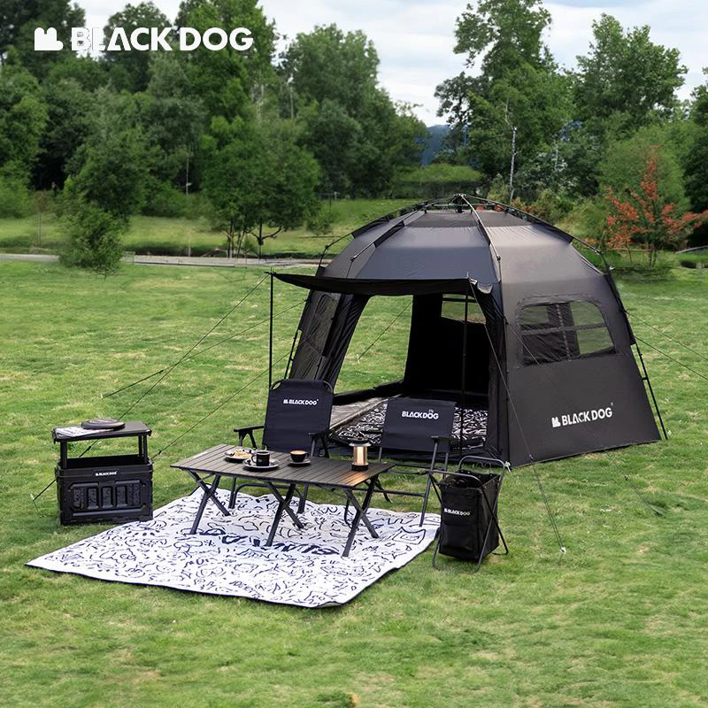 Naturehike Blackdog One-Touch-Zelt, automatisches Schutzkuppelzelt, Outdoor-Camping, sechseckig, schwarz beschichtet, wasserdichter Sonnenschutz UPF50