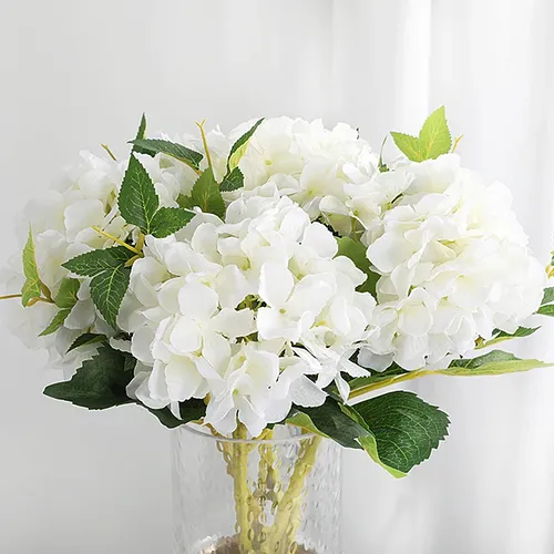 Hohe Qualität 45cm Künstliche Weiß Hortensien Blume Ball Seide Hortensien Zubehör Home Hochzeit