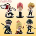 6pcs Set Chainsaw Man Anime Figures Mini Denji Makima Power Action Figures Pvc Model Doll