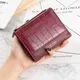 Small Women's Wallet Female Crocodile Pattern Zipper Coin Purses Luxury Designer Card Holder Clutch