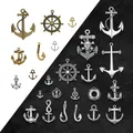 Antique Silver Plated Ocean Anchor Rudder Fish Hook Charms Nautical Pendants For Diy Jewelry Making