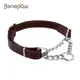 Benepaw Martingale Leather Collar No Pull Anti-Escape Training Dog Collar Stainless Steel Pet Chain