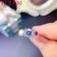 YULEM Rainbow Moissanite Ring 3 Stone 2ct Round Cut Lab Diamond for Women Engagement Wedding Jewelry