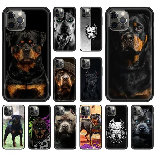 Rottweiler Hund Luxus Handy hülle für iPhone 13 15 14 12 11 Pro max xr x se xs 7 8 plus Silikon