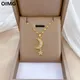 OIMG 316L Stainless Steel Gold Plated Korean Temperament Moon Star Tassel Pendant Necklace For Women