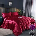 Bedding Duvet Cover Set Soft Silky Textured Comforter Cover with Corner Ties and Zipper Closure