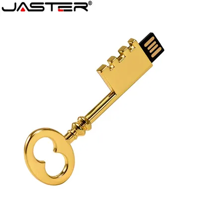 JASTER Creative Gold Key USB 2.0 USB-Flash-Laufwerk 4 GB 8 GB 16 GB 32 GB 64 GB Memory-Stick Image