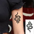 Hot Sale Black White Snake Temporary Tattoo Stickers for Women Men Body Waist Waterproof Body Art