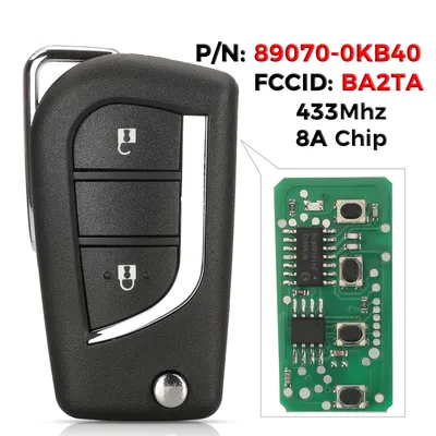 jingyuqin 89070-0KB40 For Toyota Yaris hilux 2015 2020 Flip Remote Car Key 433MHz H-8A Chip FCCID BA2TA Fob 2Button TOY40 Blade