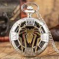 Gold Hohl Spider Design Quarz Taschenuhr Silber Halb Hunter Anhänger Halskette Uhr Beste Geschenke