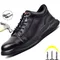 Leather Safety Shoes Men Steel Toe Shoes Anti-Smash Anti-Puncture Work Shoes Waterproof Men Shoes Anti-Scalding Industrial Shoes