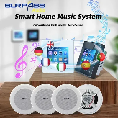 Smart Home Audio 4 zoll Bluetooth Wand Verstärker Hintergrund Musik Sound AUX FM Radio Indoor In Image