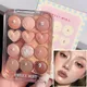 7/12 Colors Eyeshadow Palette Rose Pink Color Pearly Matte Glitter Eyeshadow Pallete Shiny Love