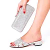 Party Hochzeit Schuhe Frauen Schuhe Tasche Set Strass Kristall Dekoration Italienisches Design Großhandel Plus Größe Sommer Mode Hausschuhe