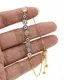 2024 New Mix 3 Color Gold Rose Silver Color 5mm Sparking AAA+ Cz Evil Eye Link Chain Girl Women