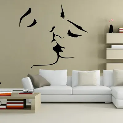 Romantische Kuss Liebhaber Wand Aufkleber Küssen Mann Frauen Vinyl Wandbild Dekorative Aufkleber Für Schlafzimmer Abnehmbare Paar Poster 5021 Image